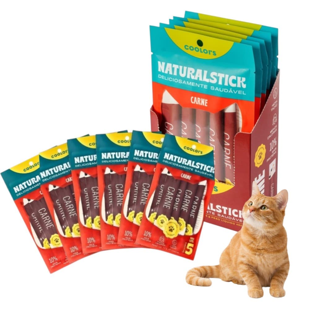 Sache Natural Stick Carne Gatos Display C/6 Cartela C/5