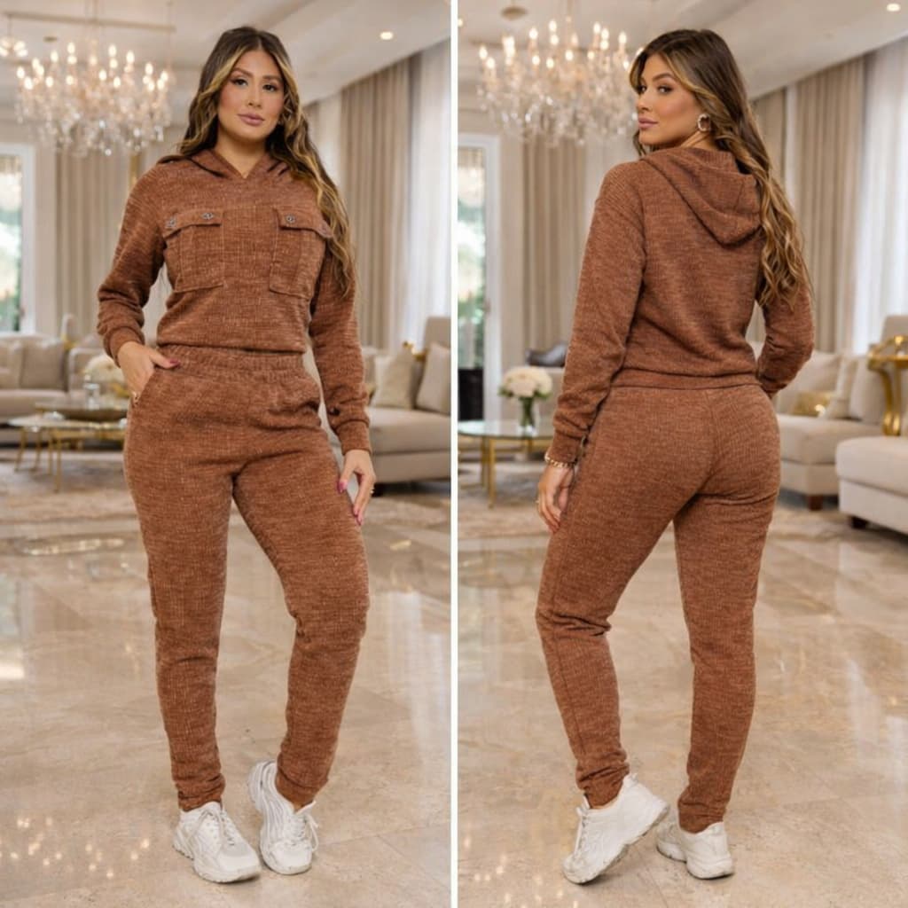 Conjunto Feminino Tendência Inverno Com Bolso Funcional lançamento2026**