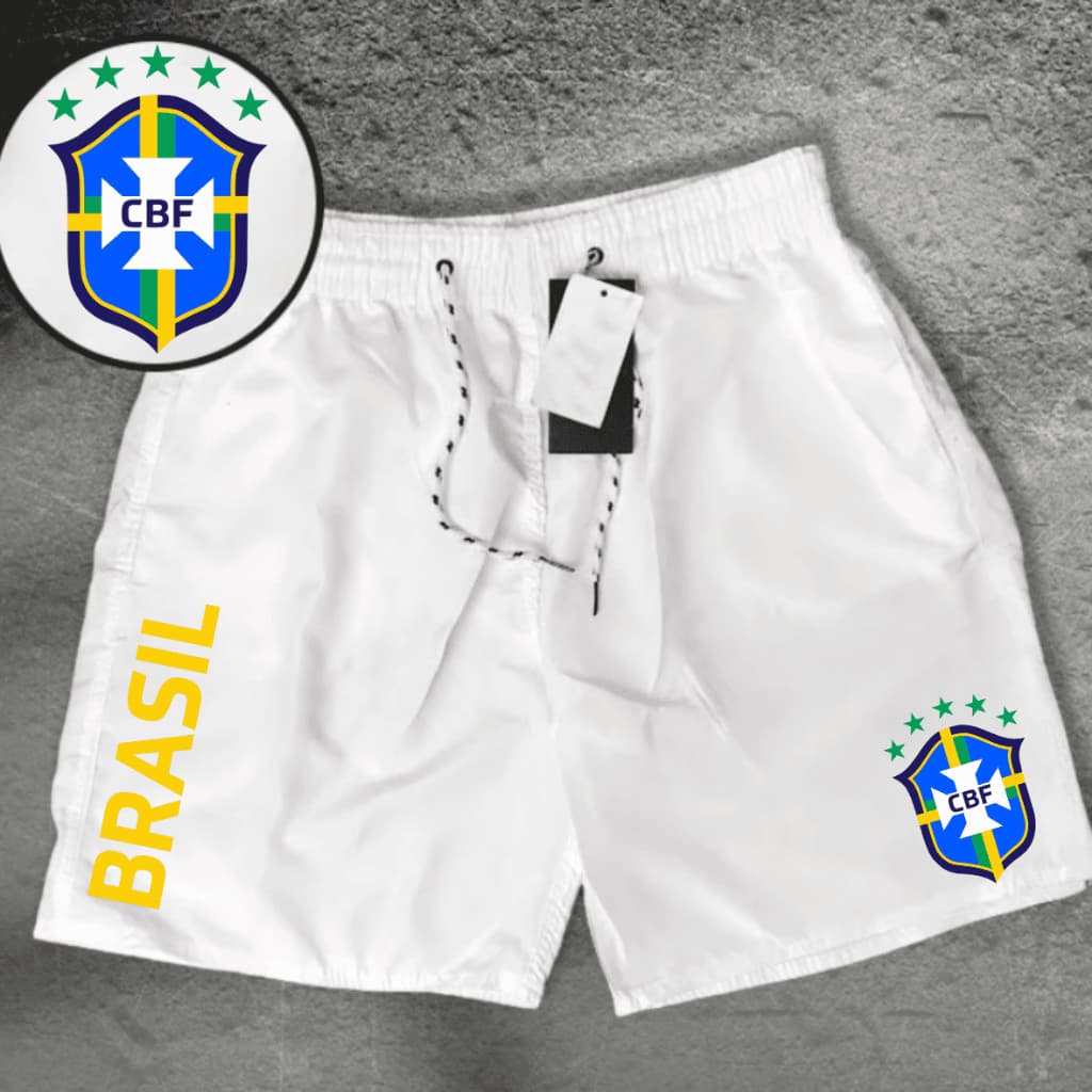 Bermuda Short Tectel Brasil Treino Corrida Futeboll, Copa