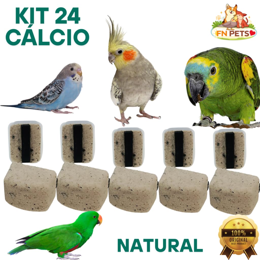 Pedra de Cálcio para Pássaros Kit pet Auxilia na Digestão e Estresse Calopsita, Periquito, Papagaio