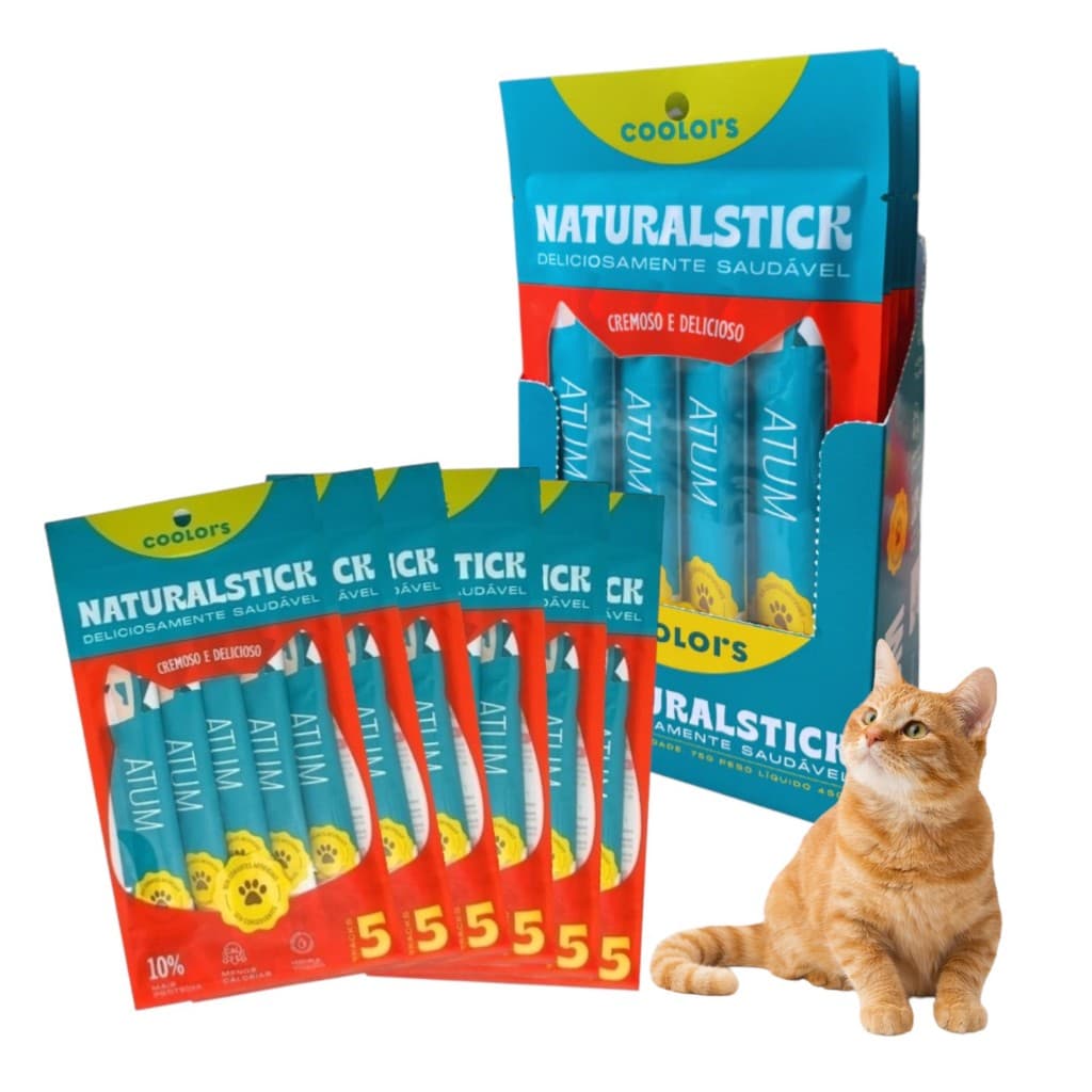 Sache Natural Stick Atum Gatos Display C/6 Cartela C/5 Stick