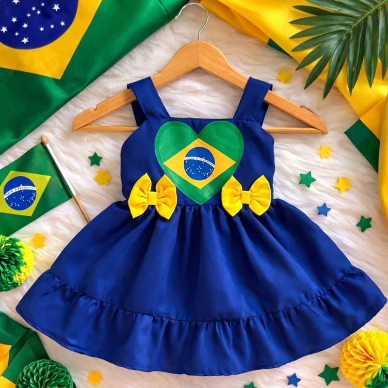 Vestido Infantil Brasil ROUPA BRASIL MENINA 1 A 2 ANOS