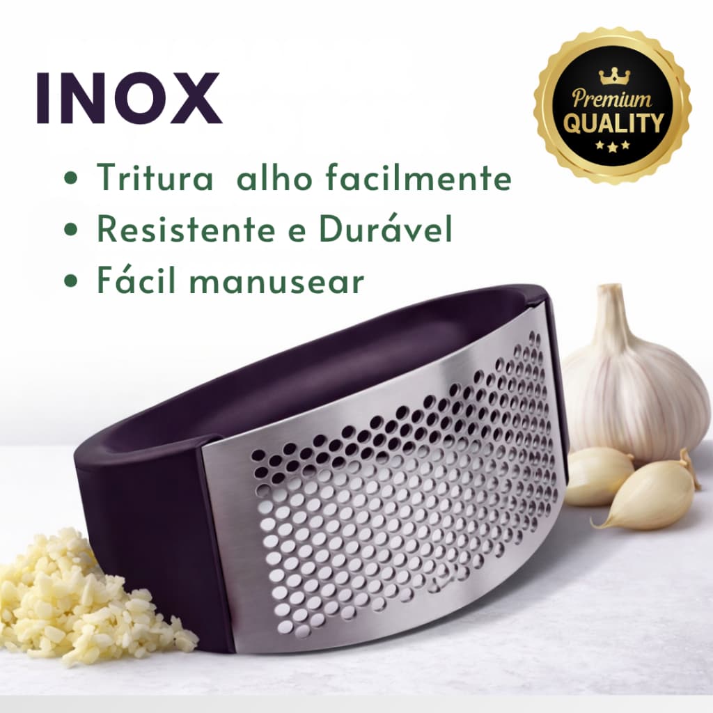 Amassador Espremedor de Alho Manual Inox