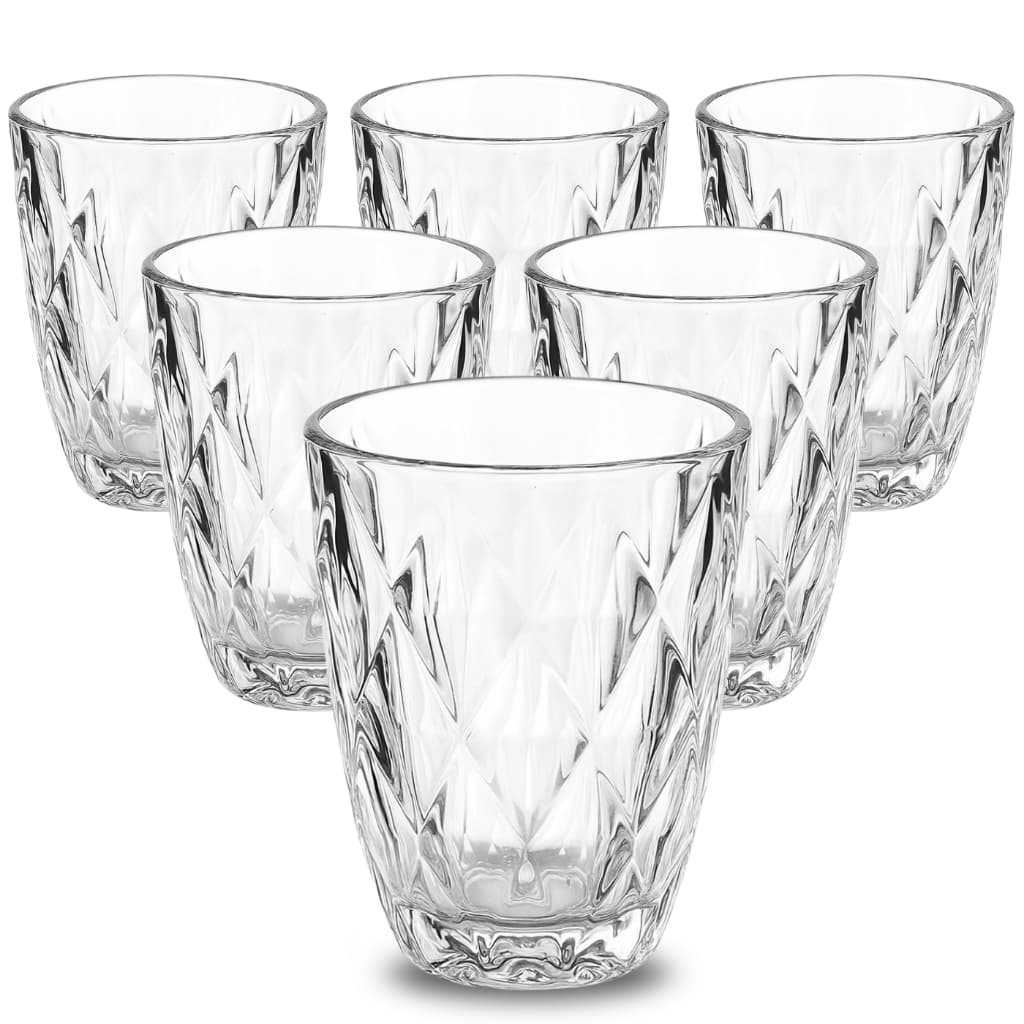 Jogo de Copos 6 Unidades Diamond 300ml Vidro Grosso Luxo