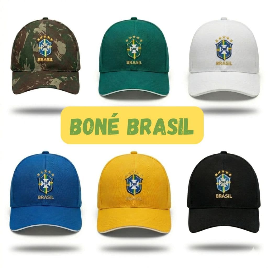 Boné Seleção Brasil Copa do Mundo Futebol Esporte Várias Cores