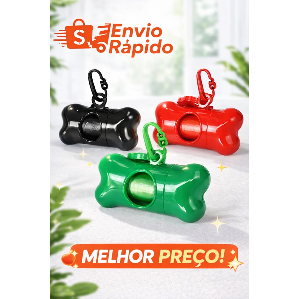 Kit Cata Caca 2 Refis Sacos Porta Saquinho Pet Cães Gatos Cachorro Recolher Coco Saco Para Fazes