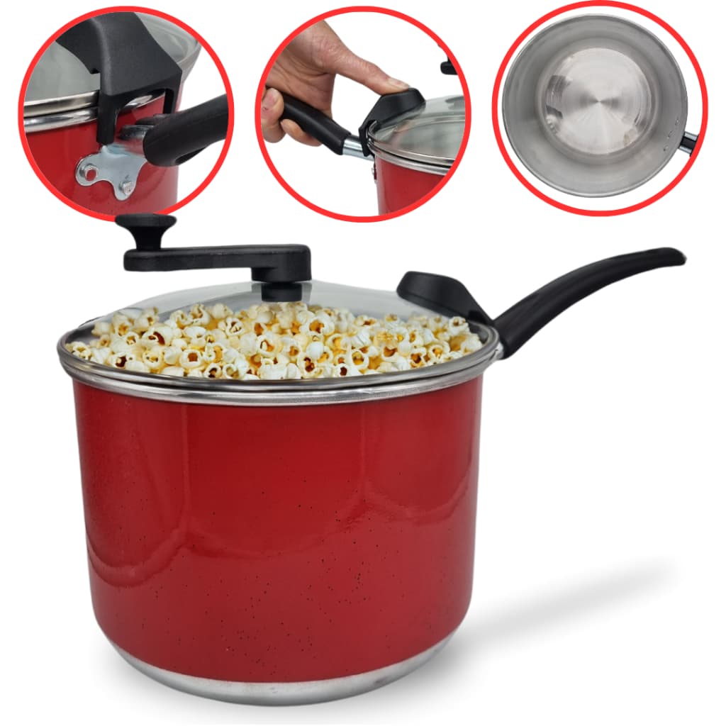 Panela Pipoqueira Alumínio Color N°20 4 Litros Com Tampa de Vidro (pipoqueira panela)