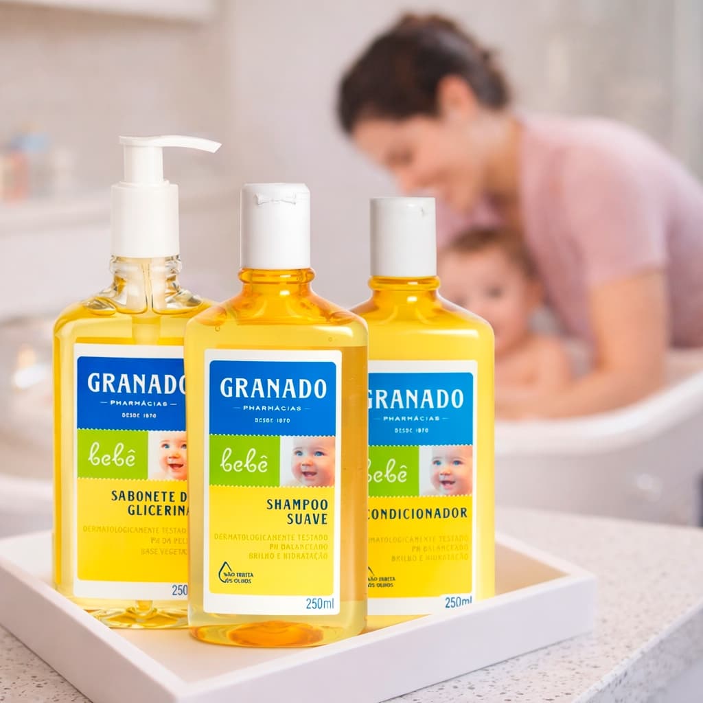 Kit Bebê Granado Shampoo Condicionador Sabonete Líquido Hora Do Banho Tradicional Pele Sensível Novo