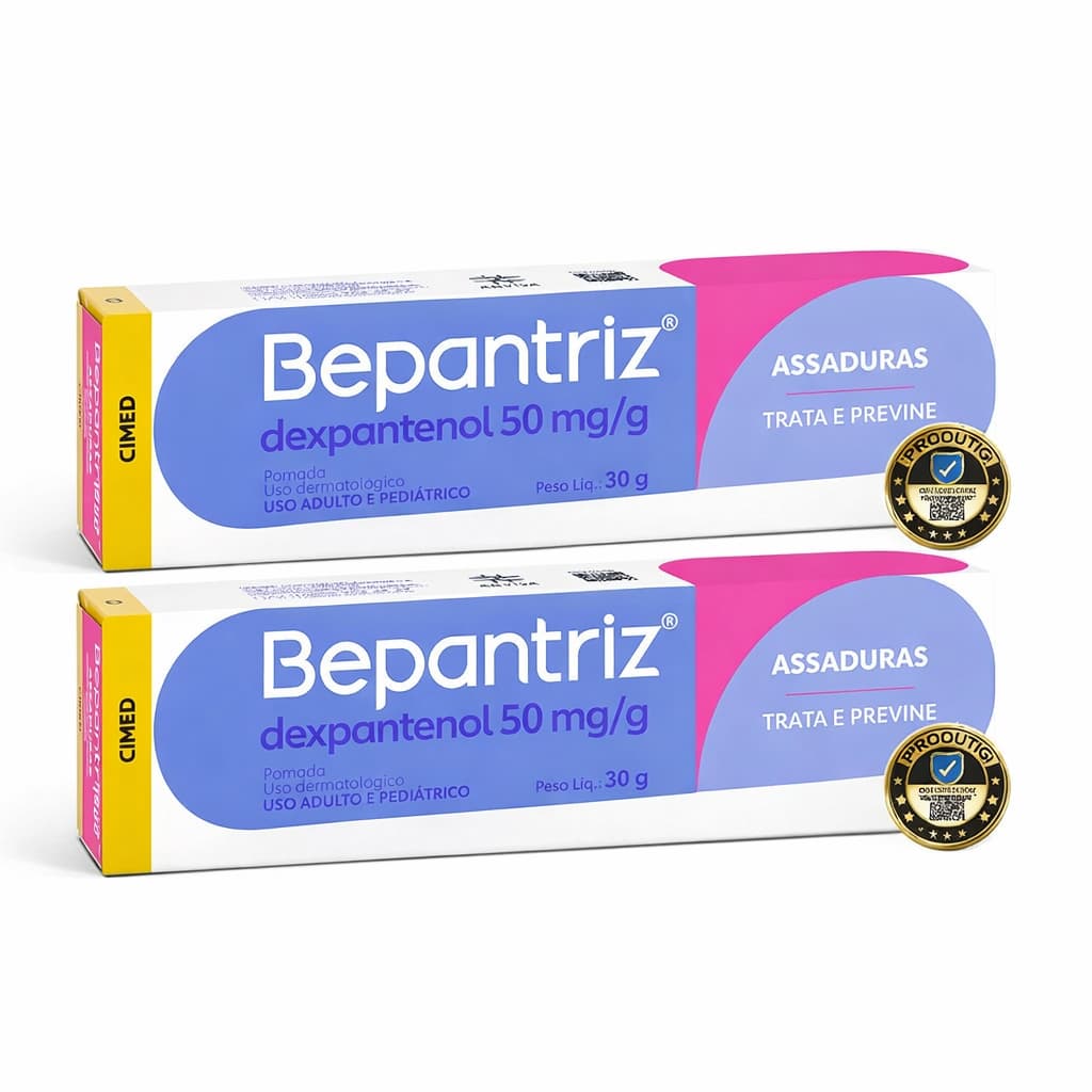 Kit 2x Bepantriz Pomada Dexpantenol 50mg/g 30g – Uso Dermatológico Adulto e Pediátrico