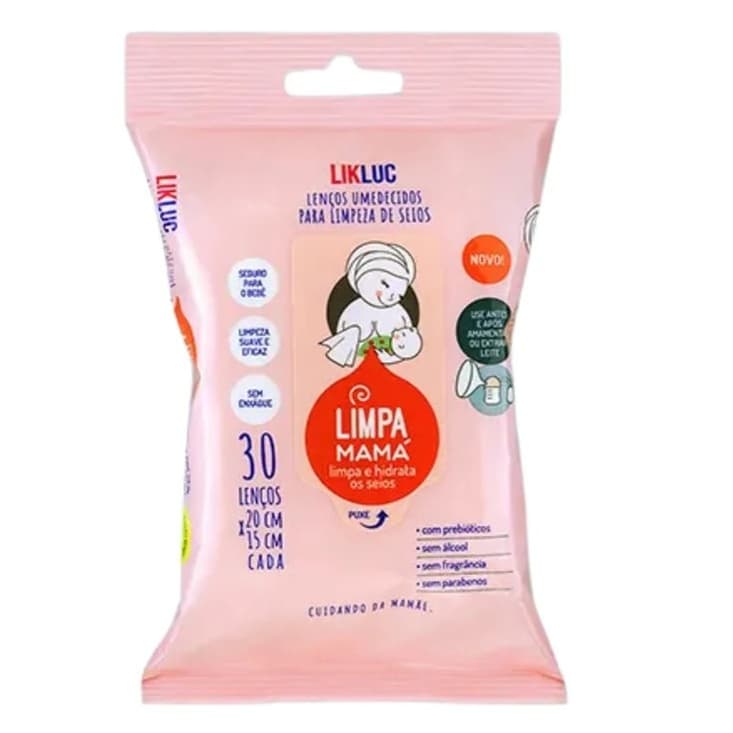 Lenços Umedecidos para Limpeza de Seios Limpa Mamá LikLuc