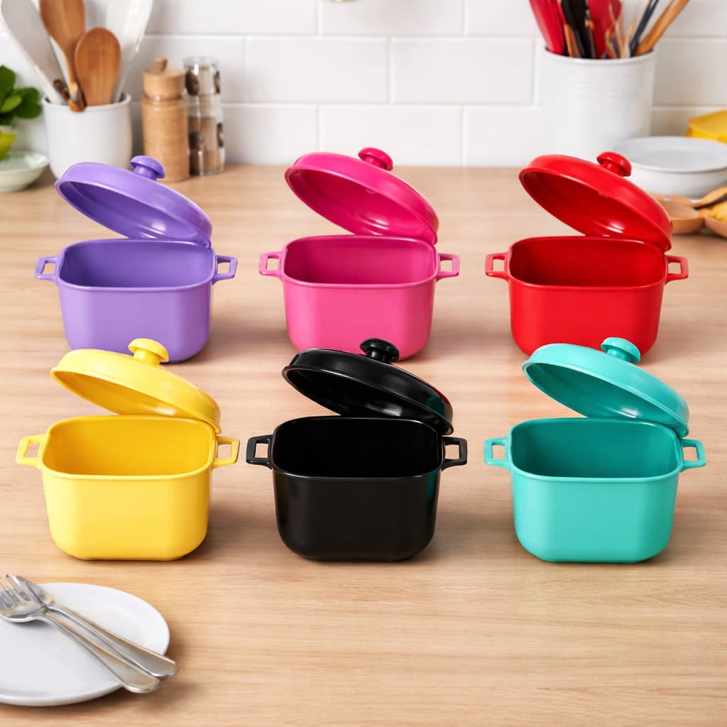 Kit 5 Panela de Microondas Tapoer Vasilhas - Caçarolas 1.5Litros - Plasconex