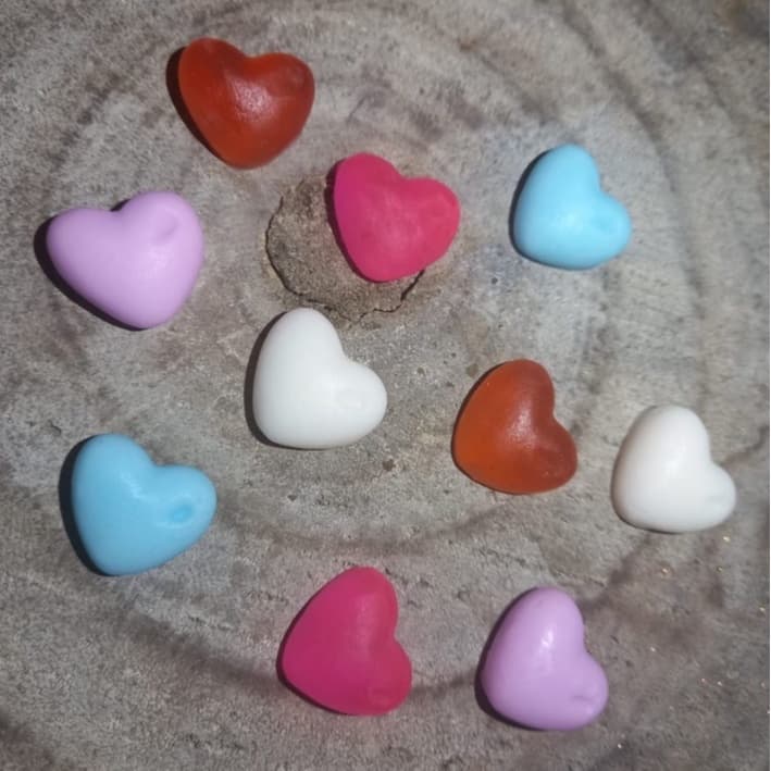 Kit 100 Unid Mini Sabonete Coração 1,5 cm Festa Decoração Lembrancinhas Glicerina Colorida Atac