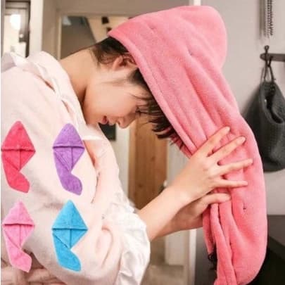 Toalha De Cabelo Banho Toalha Grossa Mágica Para Secar Cabelo De Microfibra Grossa Touca Pós Banheiro Casa