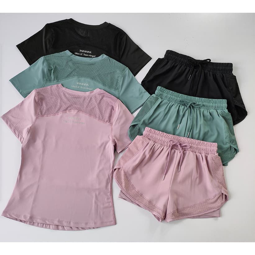 Exercise Suit Two-Piece Set Women Summer Quick-Drying Yoga Clothes Outdoor Running Yoga Sports Wear