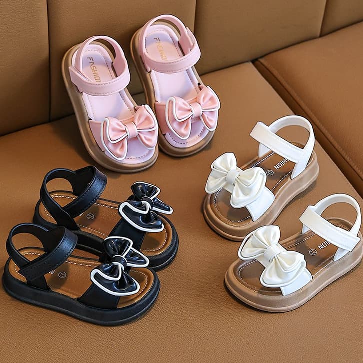 Sandálias Infantis Elegantes Princesa Princesa de Laço de Menina Sapatos Luz Suave