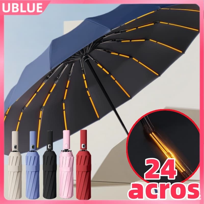 Guarda Chuva Automático Dobrável Sol Dupla Utilização Reforço À Prova De Vento Proteção UV UP50 +