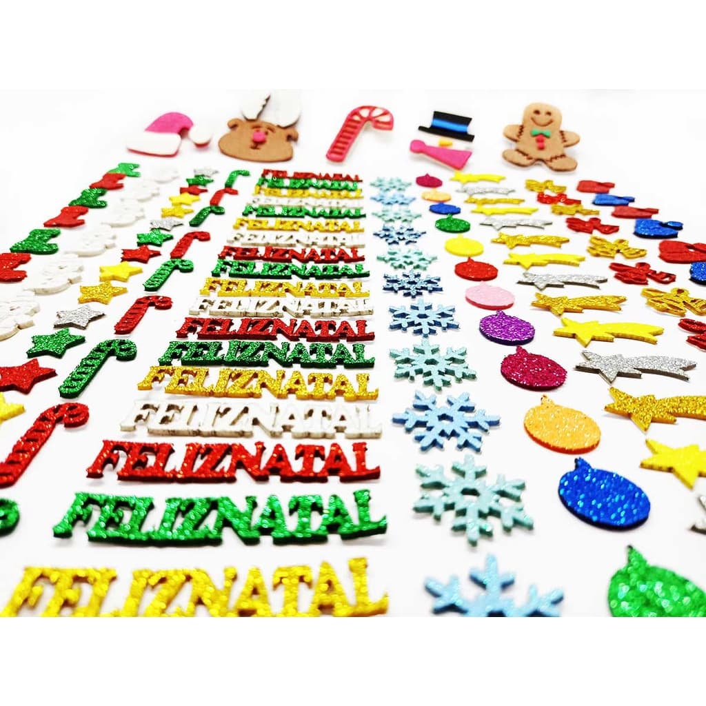 kit 200 Adesivos Pet Piercings Eva Natal Petshop Cães Gatos