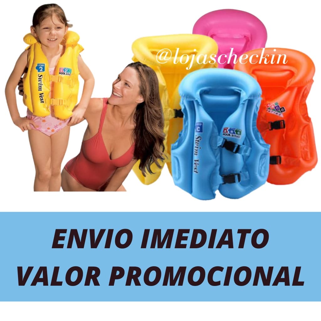 Colete Inflável Boia para Piscina Praia Infantil Flutuador Salva Vidas para crianças