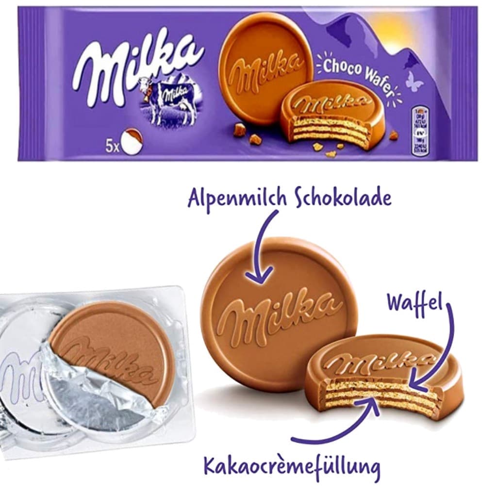 Biscoito Milka Choco Wafer Coberta E Com Recheio De Choco