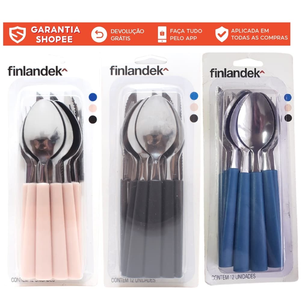 Kit de Talheres 12 peças Finlandek - VARIAS CORES