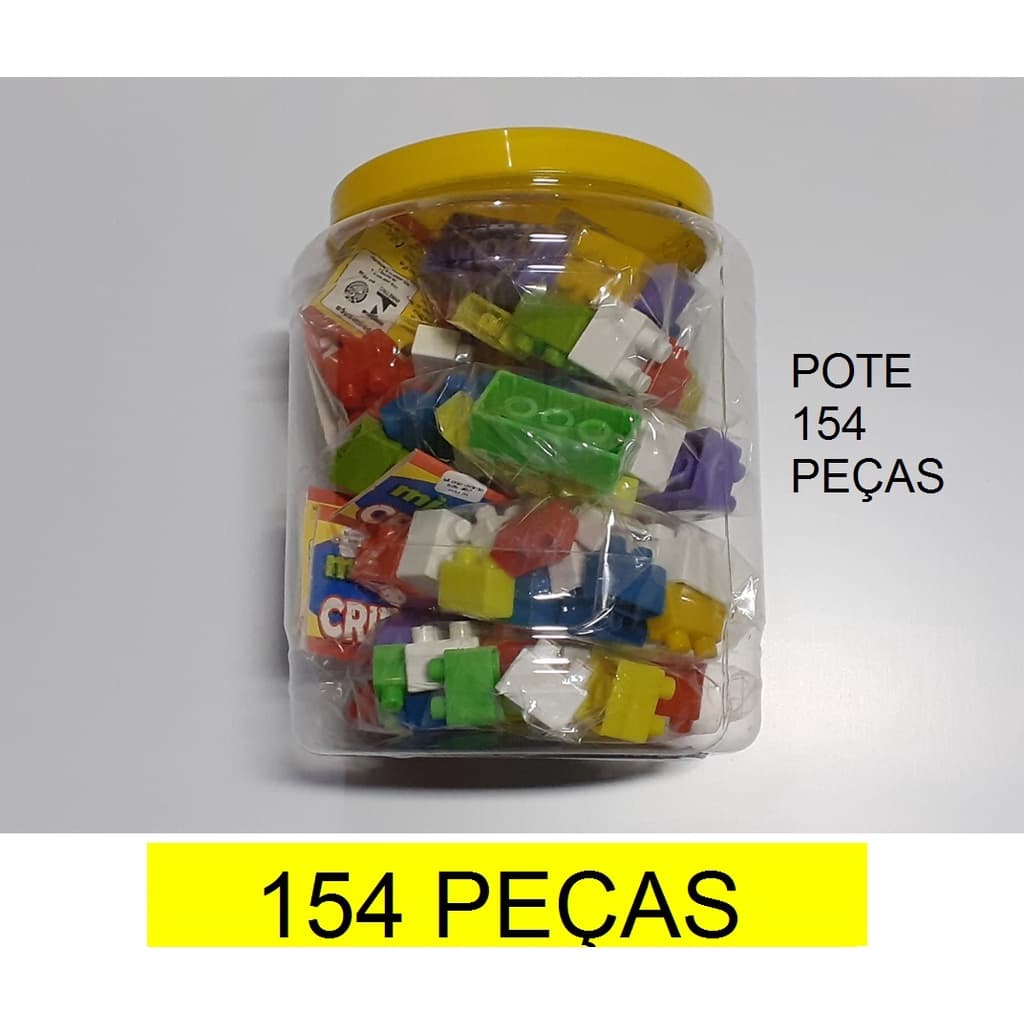 Pote 154 Blocos de Montar Infantil Meninas e Meninos Didático