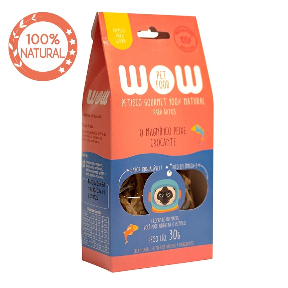 Petisco Gourmet Natural para Gato Peixe Crocante 30g