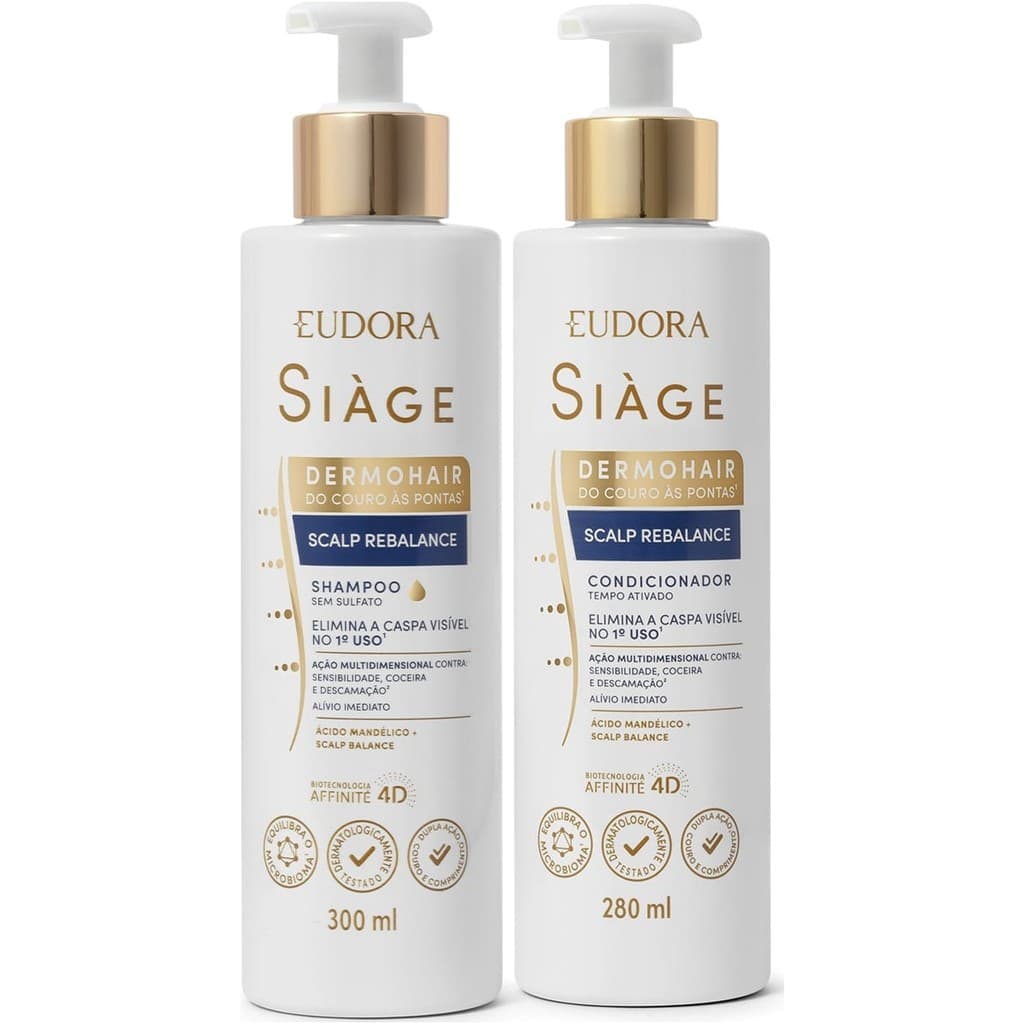 Kit Shampoo e Condicionador Eudora Siàge Anticaspa Scalp Rebalance