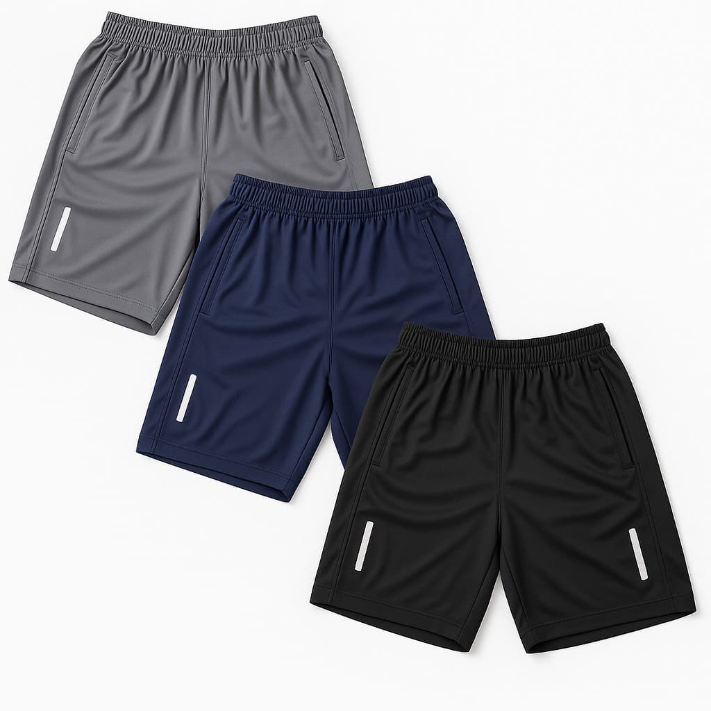 Shorts Masculina Esporte Academia Ziper Refletivo Masculino