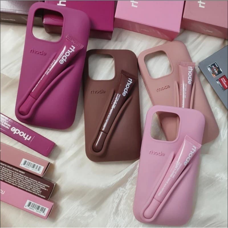 Vem Com Brilho Labial Hailey Rhode Batom Capa De Telefone Caixa Para IPhone 16 15 14 13 12 11 Pro Max Silicone Líquido D