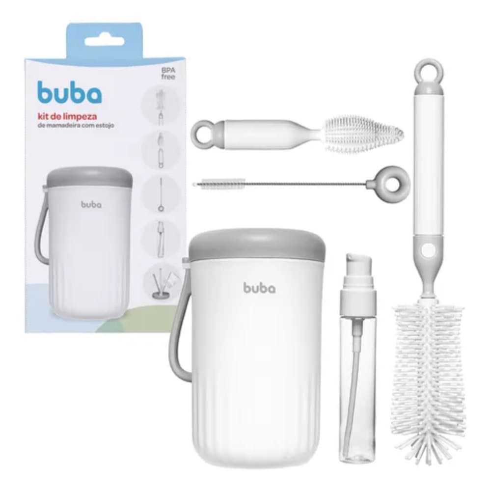Kit Portátil Para Limpeza De Mamadeira 5 Em 1 Escova - Buba