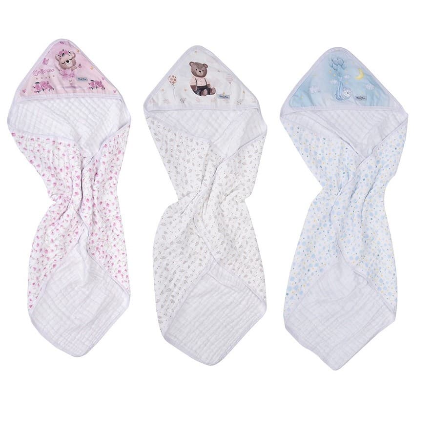 Toalha de Banho Bebe Infantil com Capuz Soft Premium 85x85 Muito Mimo Minasrey 3 Camadas Toalhão