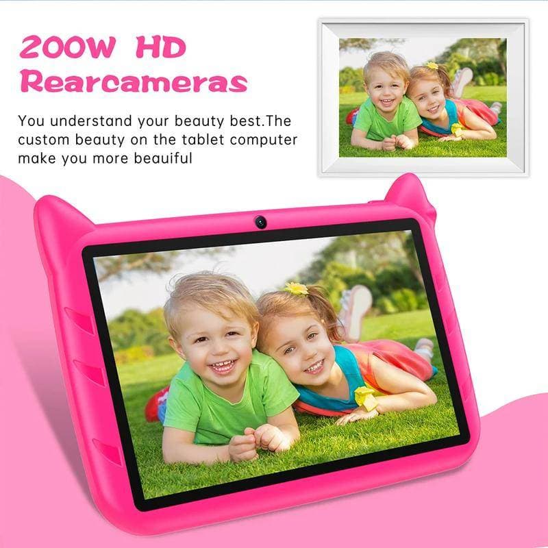 Novo Tablet Infantil 5G WiFi 7 Polegadas Pc Presente Crianças Aprendendo Tablets Educacional Android 9.0 Quad Core 2GB RAM 16GB ROM Câmeras Duplas