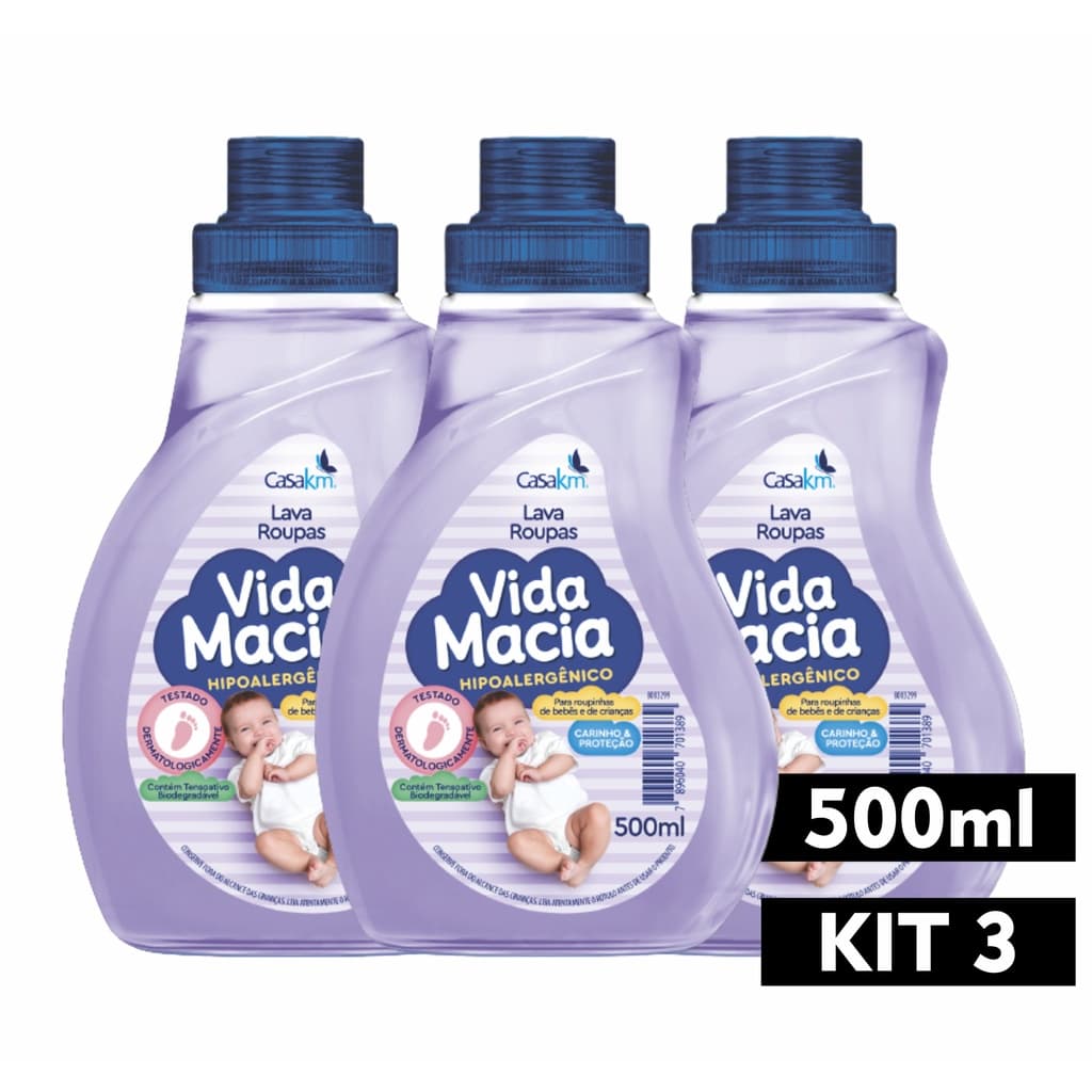 Lava Roupas de Bebe Bebê Vida Macia de 500ml