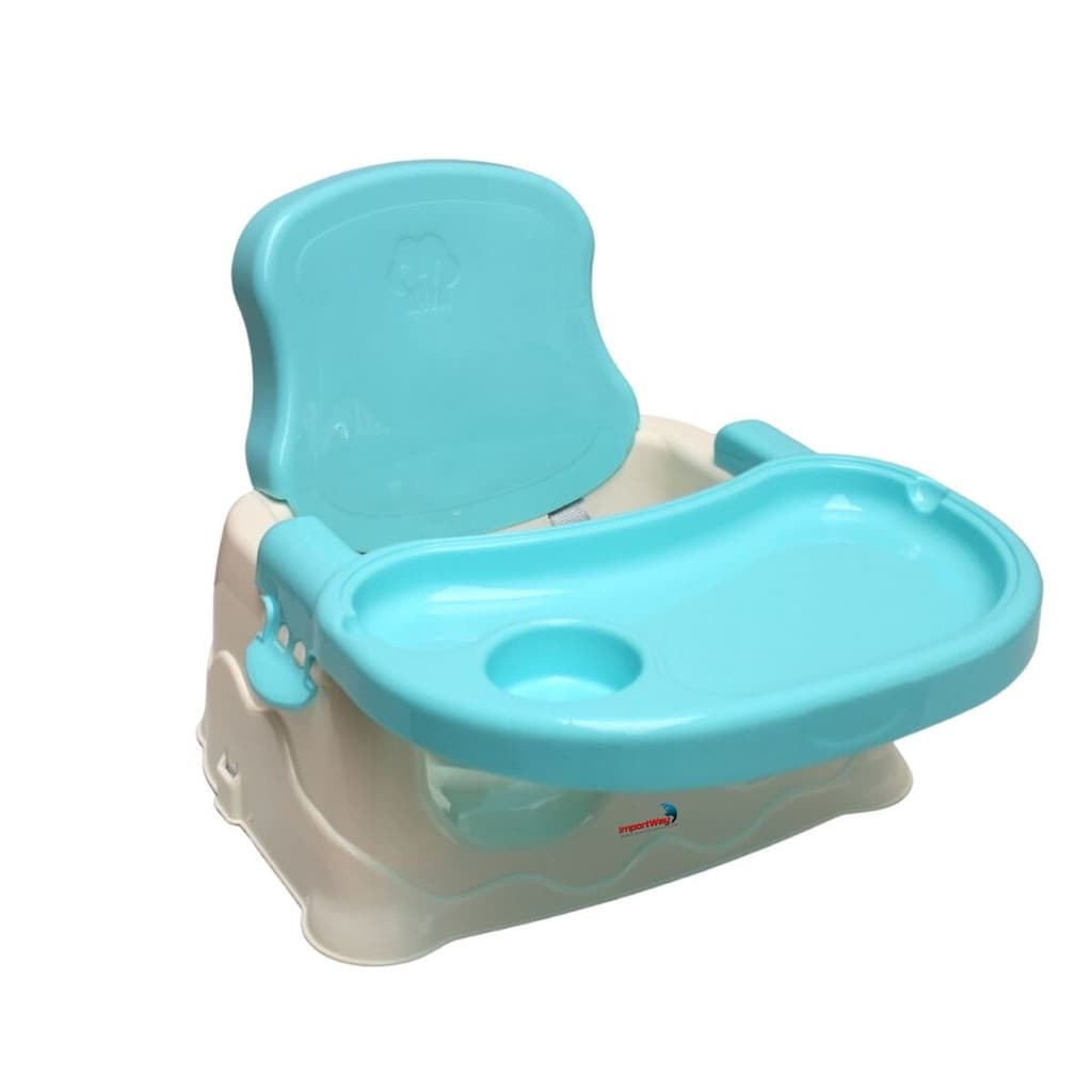 Cadeirinha Alimentação Portátil Booster Elevatória Azul Com Bandeja Refeição Infantil Kids Importway