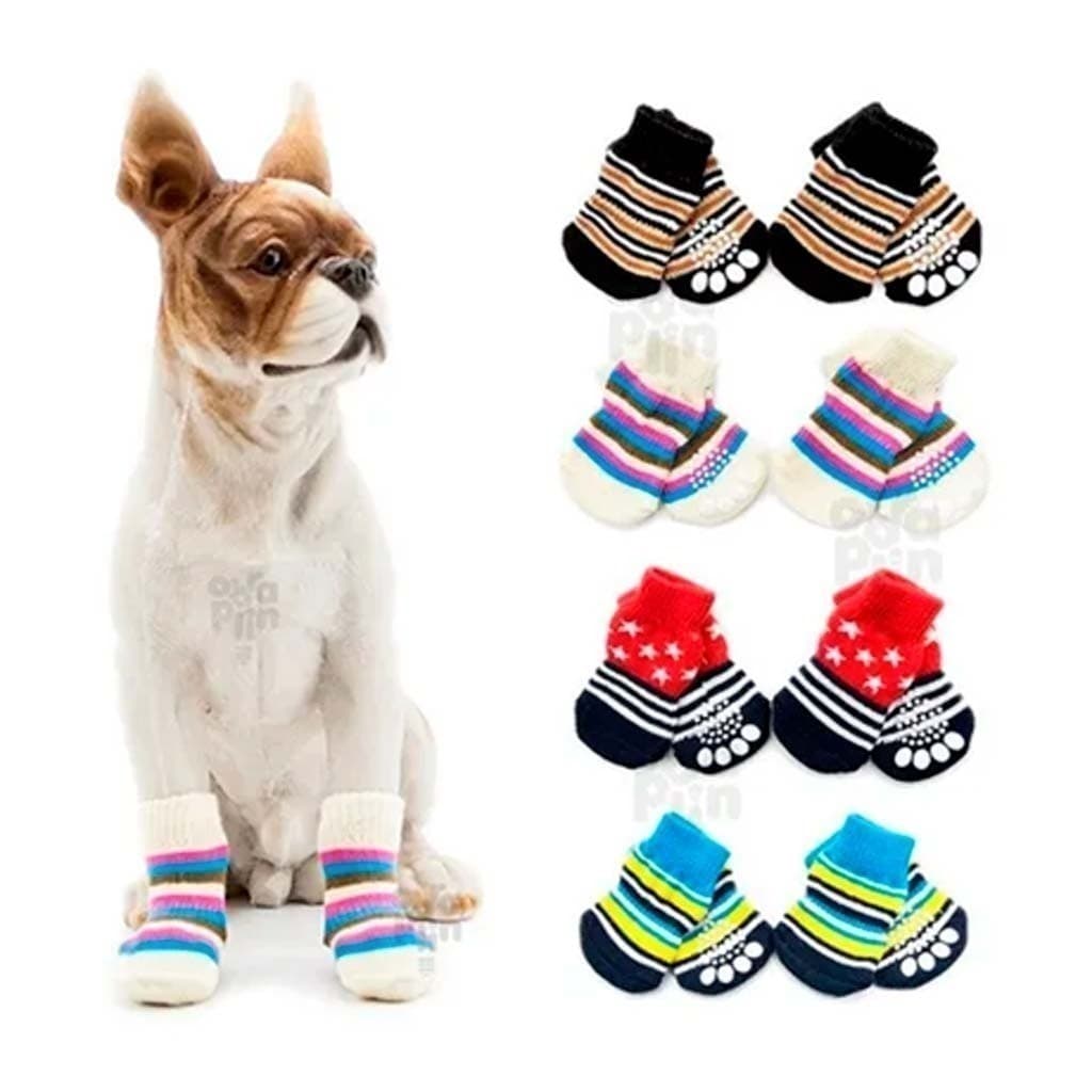 Meias Pet Antiderrapante segurança para as patinhas em passeios Para Cachorro Gatos Tamanhos P M G