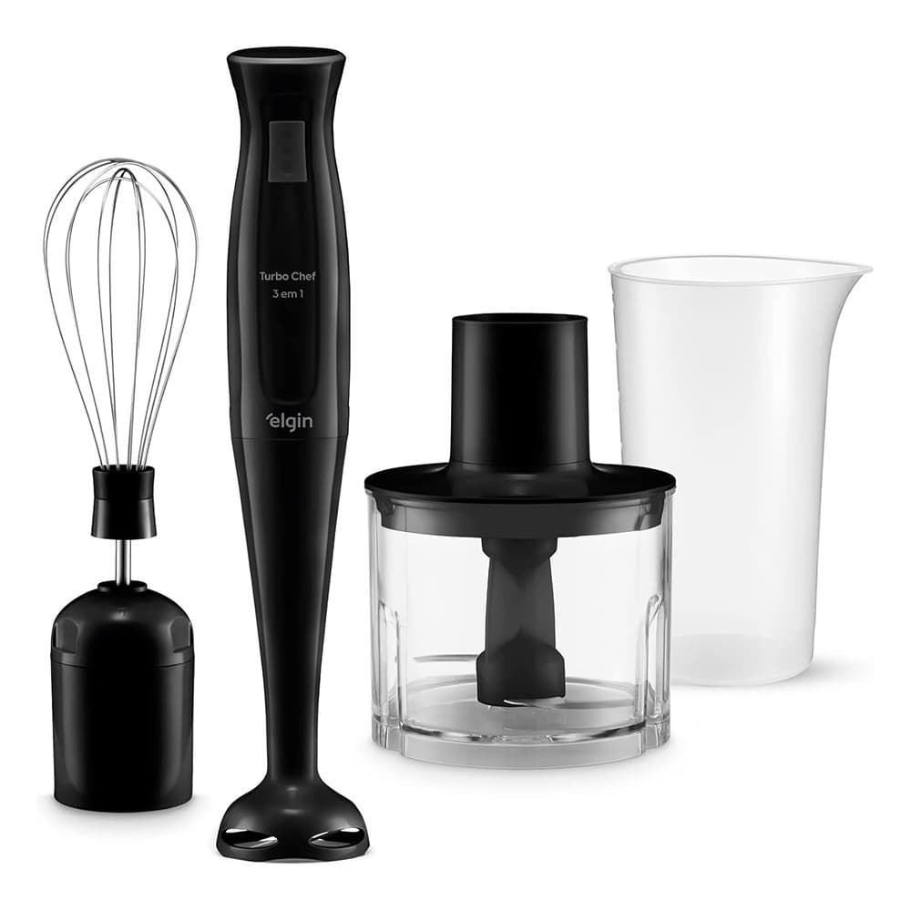 Mixer Elétrico Triturador Desmontável Liquidificador Chef MIX-20 3 em 1 200W 127V Preto Elgin