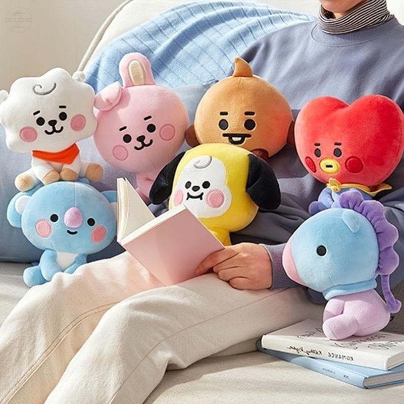 BTS mais Kpop BT21 mais BT21 pelúcia pelúcia boneca sentado em um presente garantia de qualidade IDE
