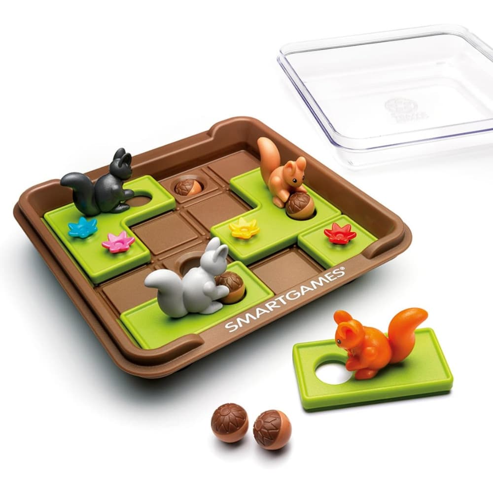 Jogo de lógica Squirrels Go Nuts infantil educativo com 60 desafios estratégia e raciocínio idade 6+