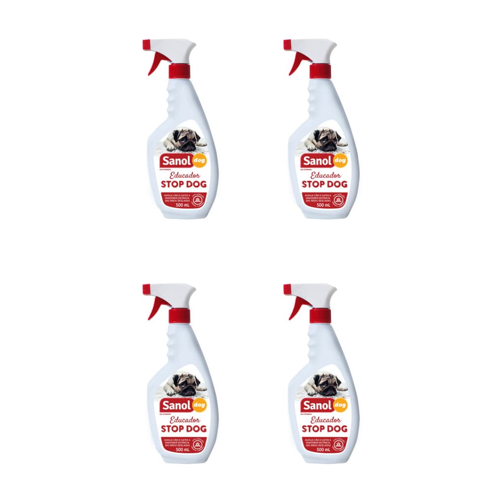 KIT 4 UNIDADES - SANOL DOG STOP EDUCADOR GATILHO 500ML