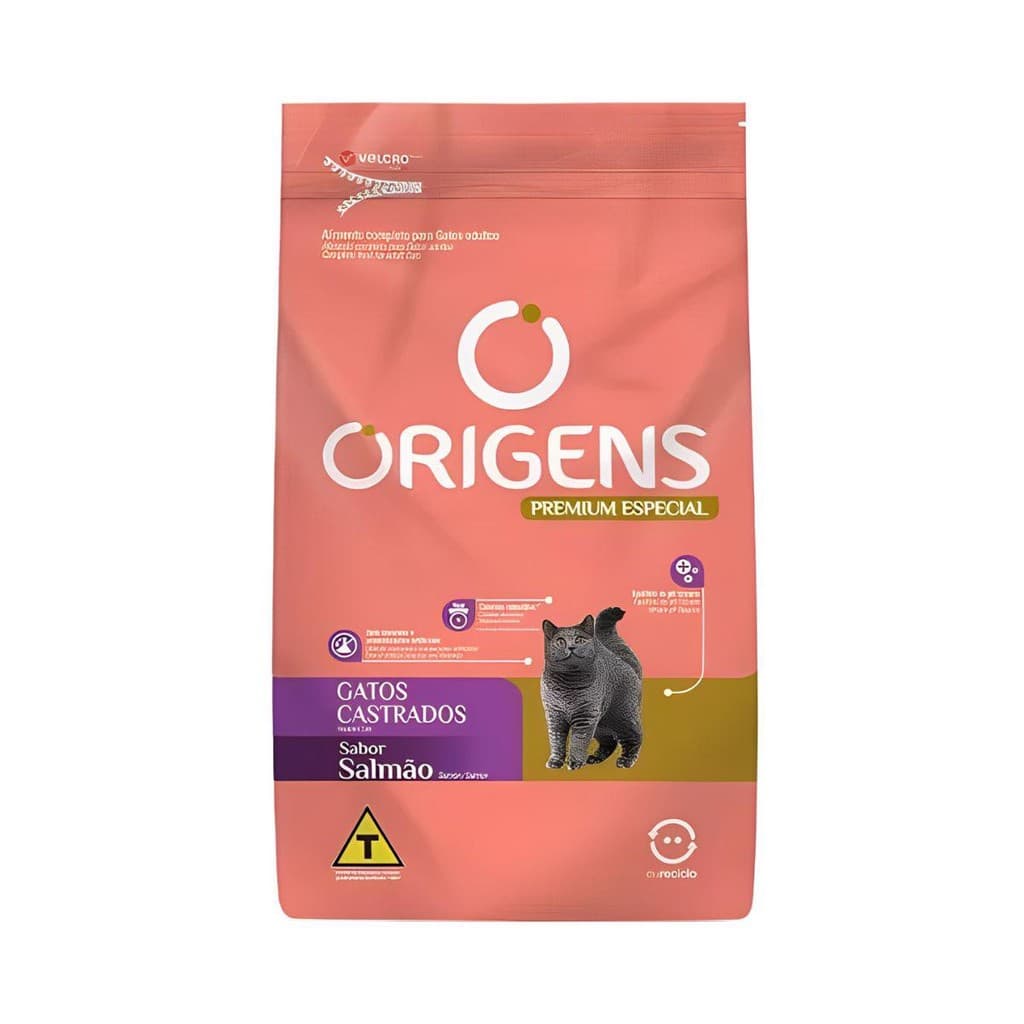 ORIGENS RAÇÃO GATOS CASTRADOS SALMÃO 1KG