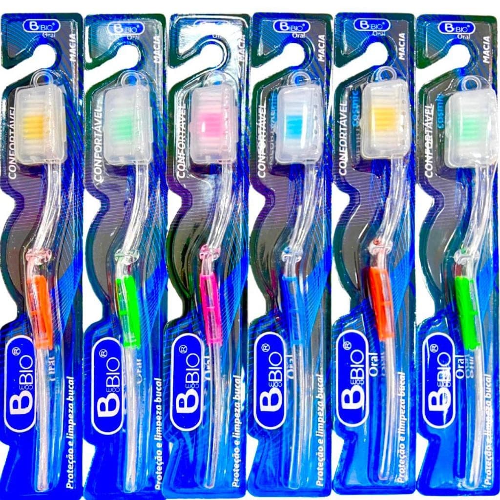 Kit Pacote Com 12 Escovas De Dente Macia, Média E Dura Adulto