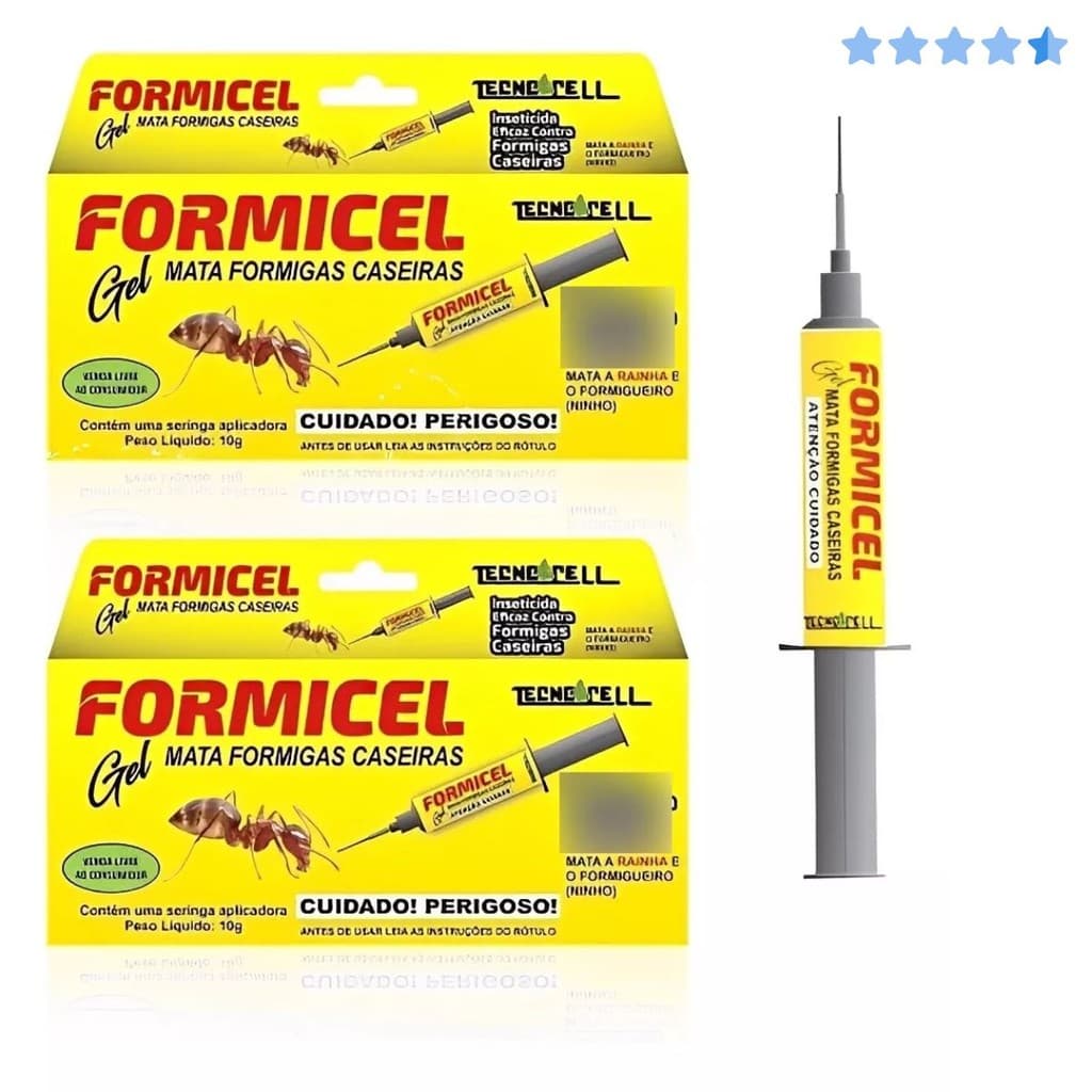 Kit Com 2 Veneno Mata Formiga Caseiras Formicel Gel 10g