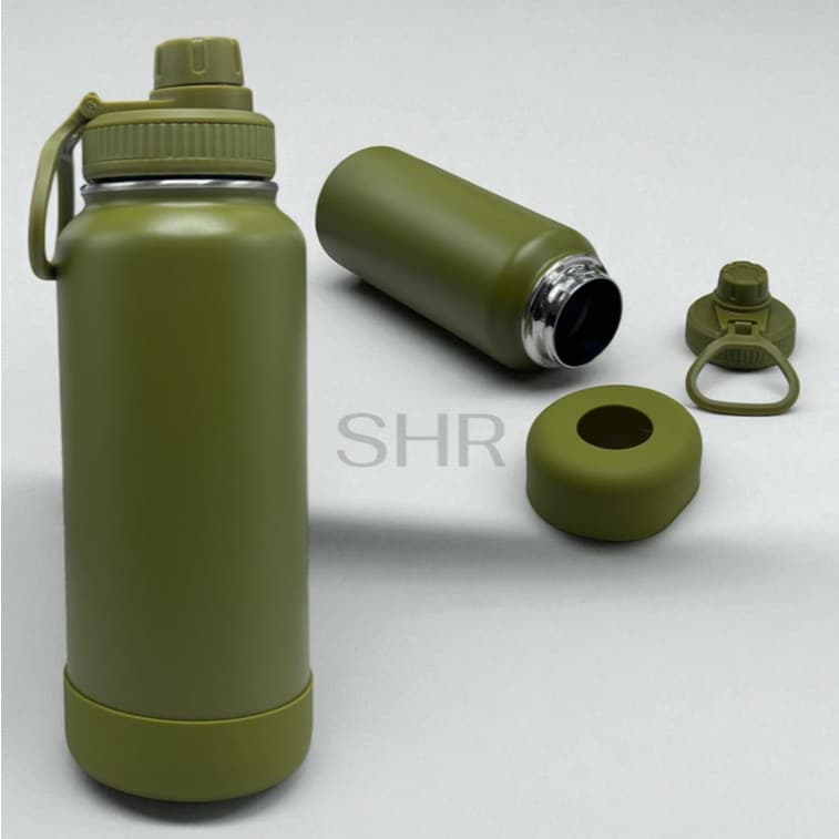 Garrafa Inox Térmica 1000ML Com Capinha Protetora De Silicone Antiderrapante