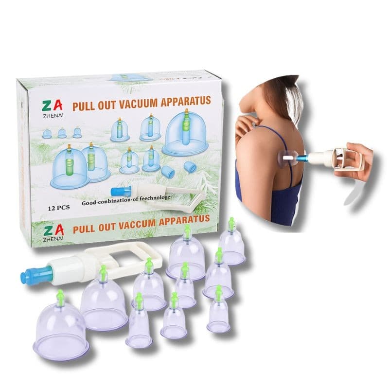 Kit 12 Ventosas Com Bomba Terapeuticas Ventosaterapia Massagem Acupuntura Massoterapia - Zhenai