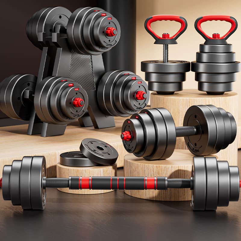 Kit Halteres Barra Kettlebell 6 em 1 Peso Musculação treino em casa