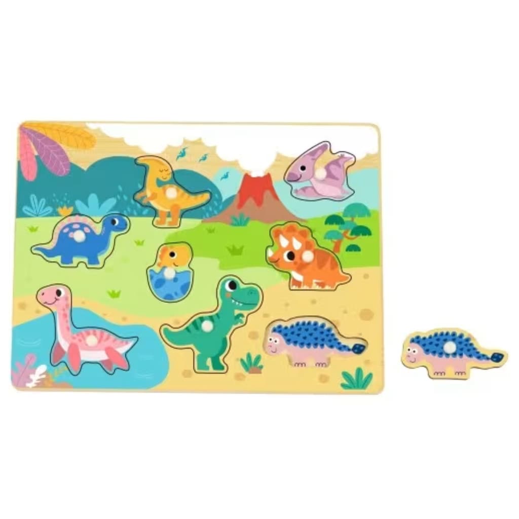 Encaixe com pinos dinossauros brinquedo de madeira educativo seguro ideal para crianças e creches