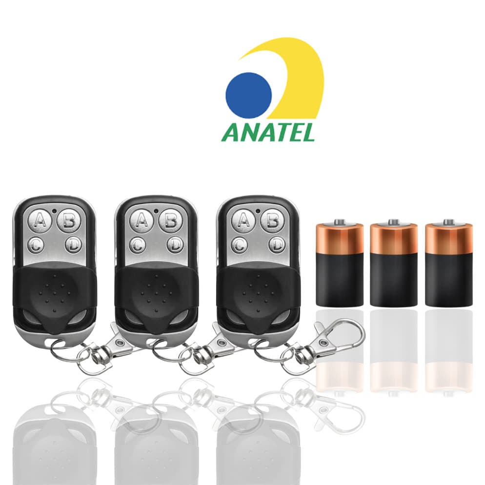 Controle ORIGINAL de Portão Electrónico Remoto Compatível 433Mhz automático Garagem 4 Botões Residencial universal