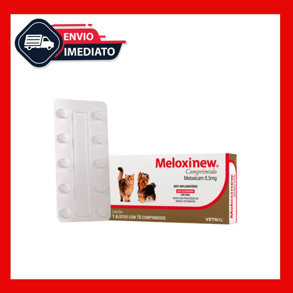 Meloxinew Cães Gatos Comprimido 0,5 Mg 10 Comprimidos Vetnil