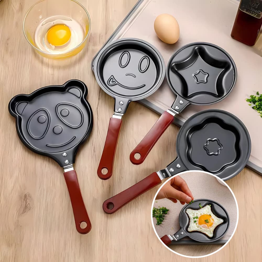 Mini Frigideira Panquequeira Divertida Figuras 15cm - Forma Sortida - Ometele Ovo Tapioca