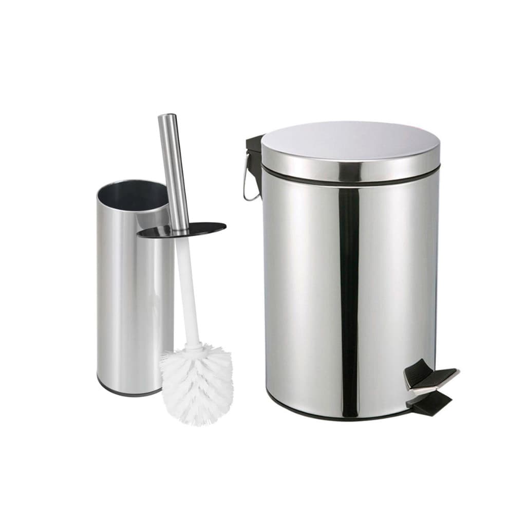 Lixeira 3 litros Inox Escova Sanitária Inox para Banheiro